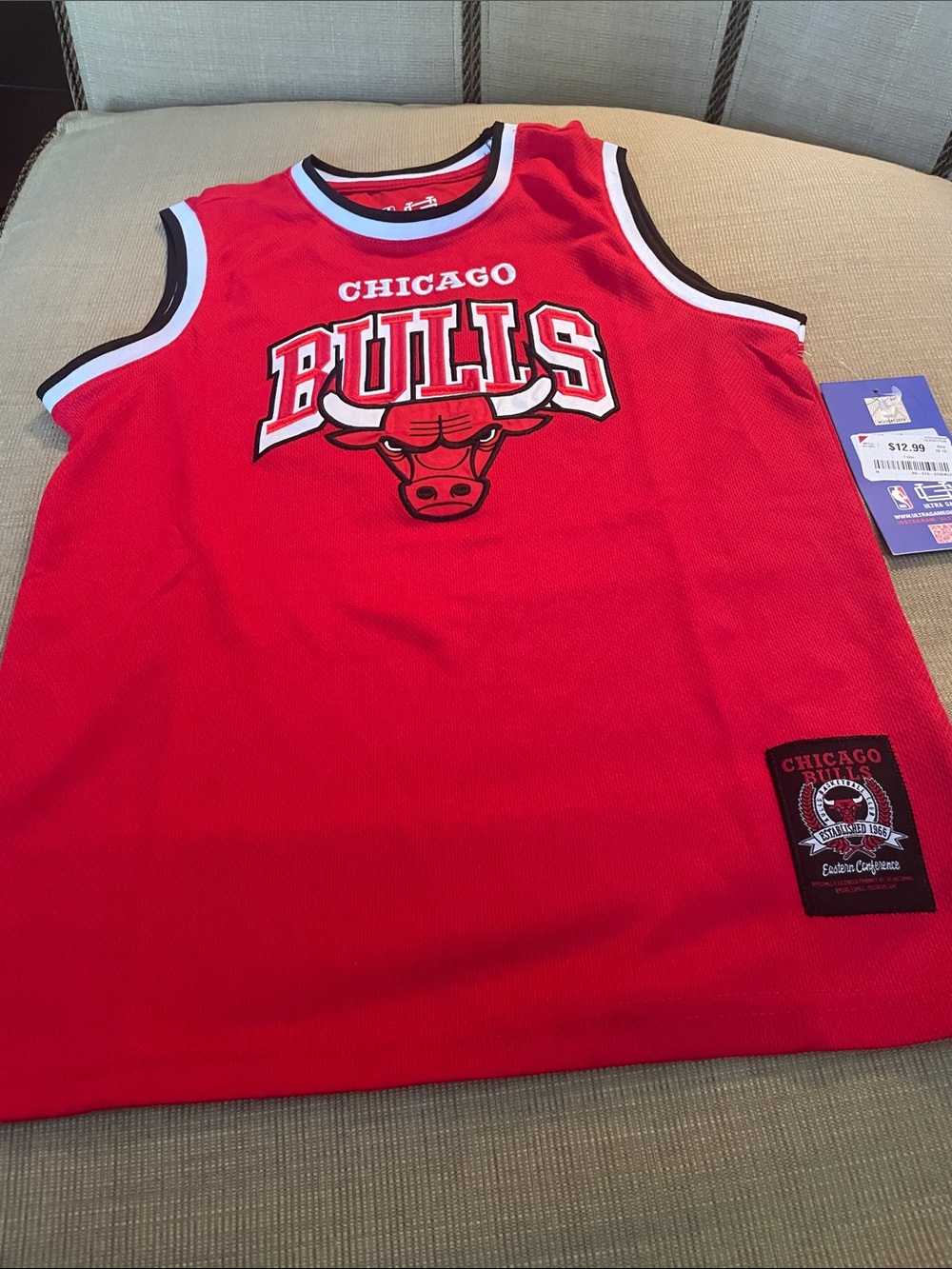 NWT Chicago Bulls Red Kids Jersey Top - Official Team Logo